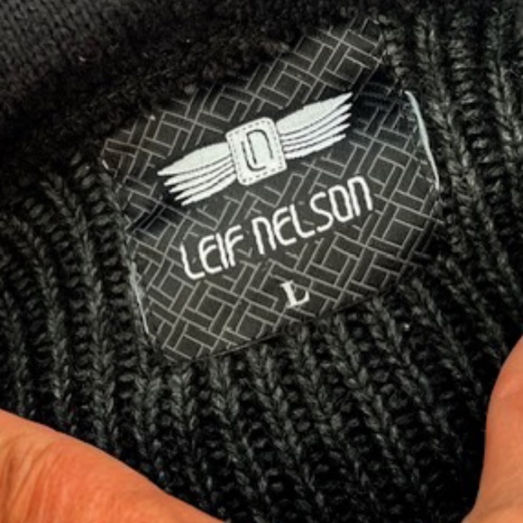 Lief Nelson Dark Black/Grey Hooded Sweater - Picture 4 of 6